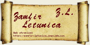 Zamfir Letunica vizit kartica